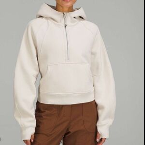 Lululemon Scuba Oversized Half-zip Hoodie in Ivory